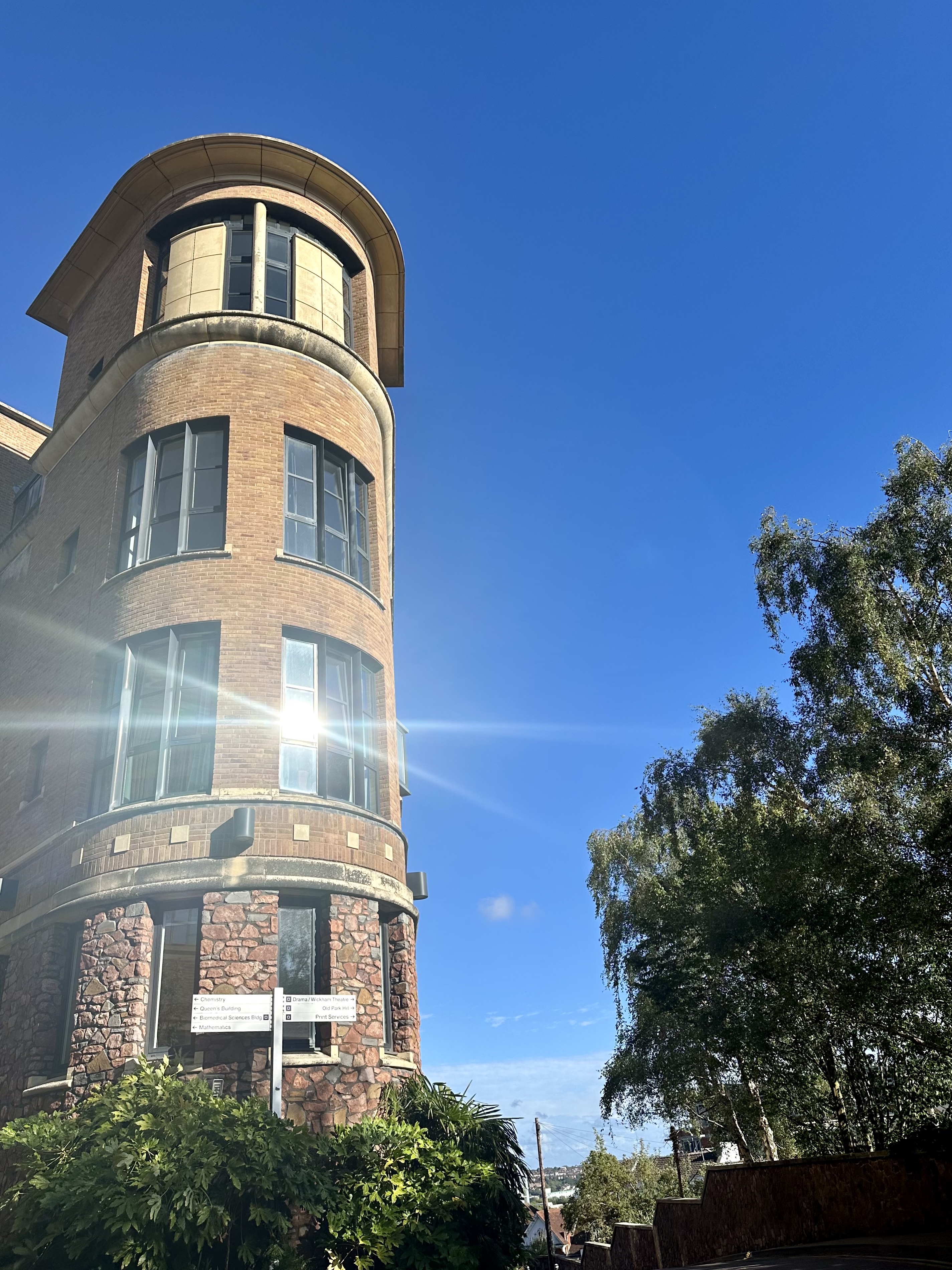 A new image of the School of Chemistry at the University of Bristol in the sun